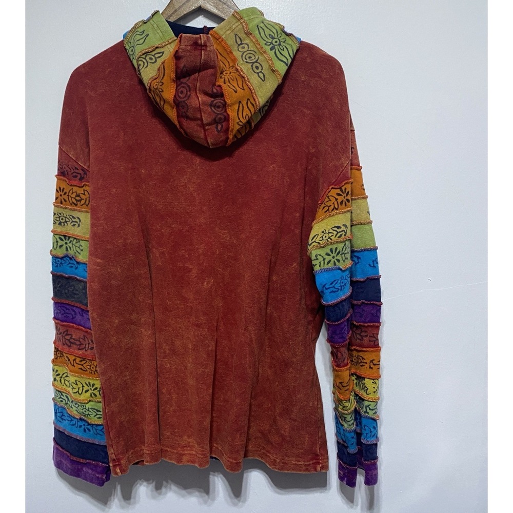 Greater Good Sweatshirt Womens 3XL Colorful Embroidery Rainbow Hippie Festival - Picture 6 of 10